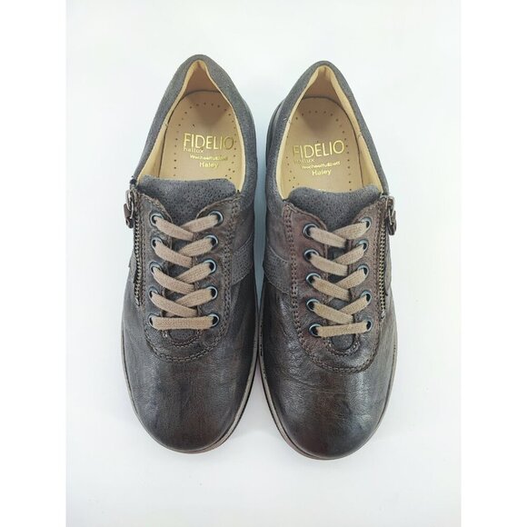 Fidellio Hallux Women’s Haley Zip Side Brown Leather Shoes Size 5.5 UK 7.5 US - Picture 4 of 10